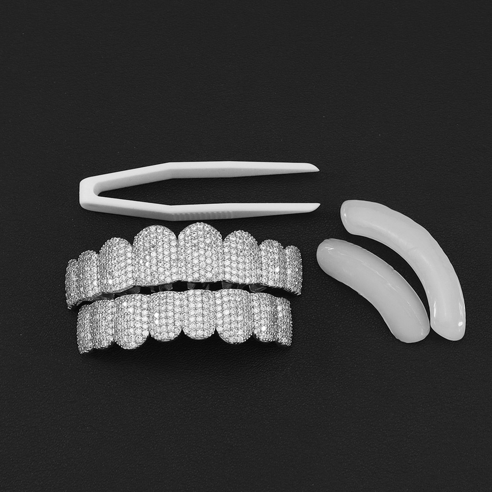 Teeth Whitening Moulds - Grillz de Dentes Banhados a Prata,