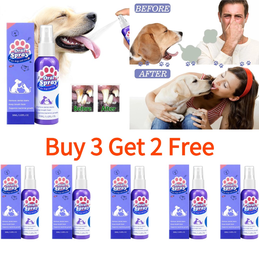 Teeth Whitening Mouthwash - Spray bucal para animais de estimação,
