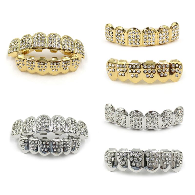 Teeth Whitening Moulds - Moda hiphop aparelho de dente ouro/prata