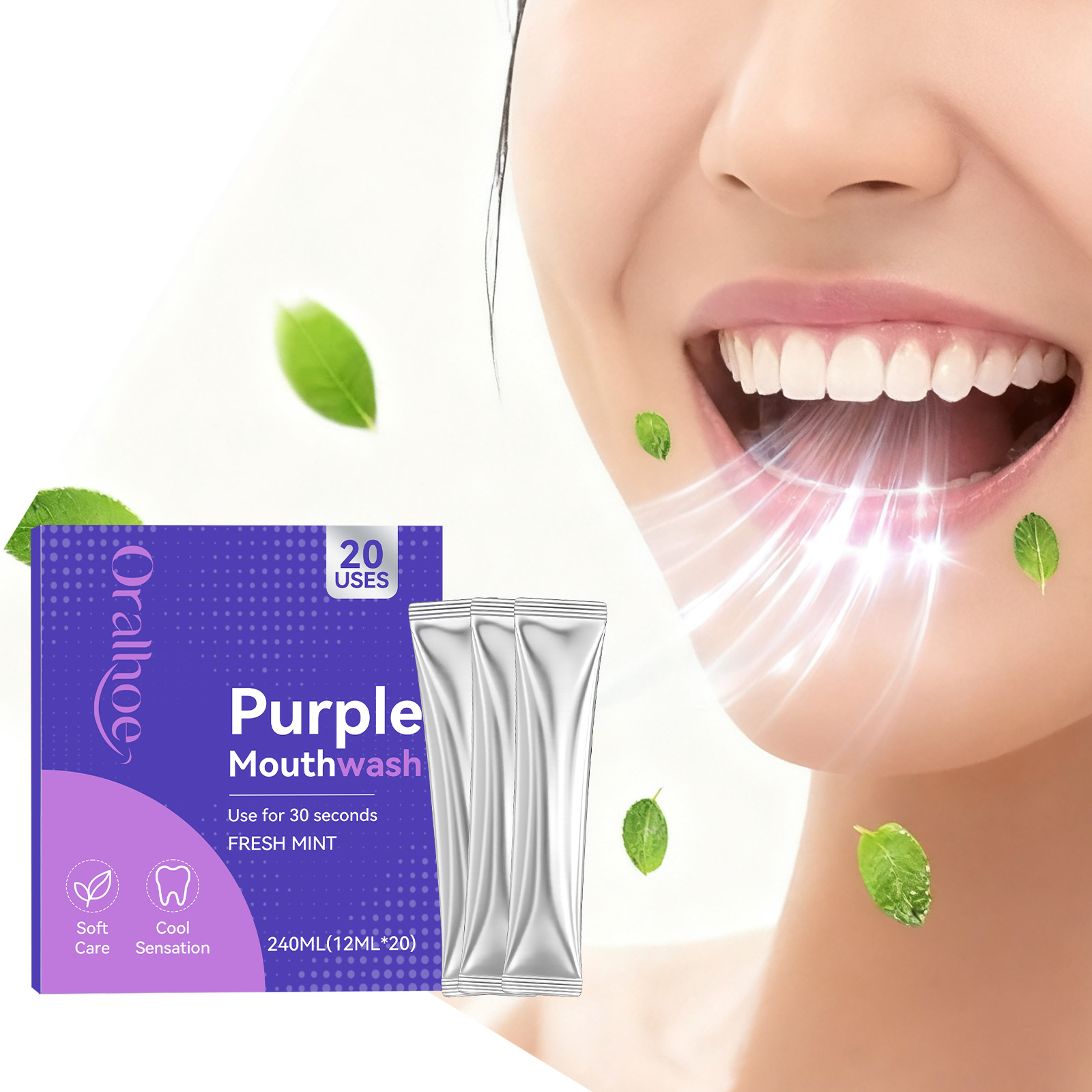 20 unidades de enxaguante buca - Teeth Whitening Mouthwash avaliação e preço