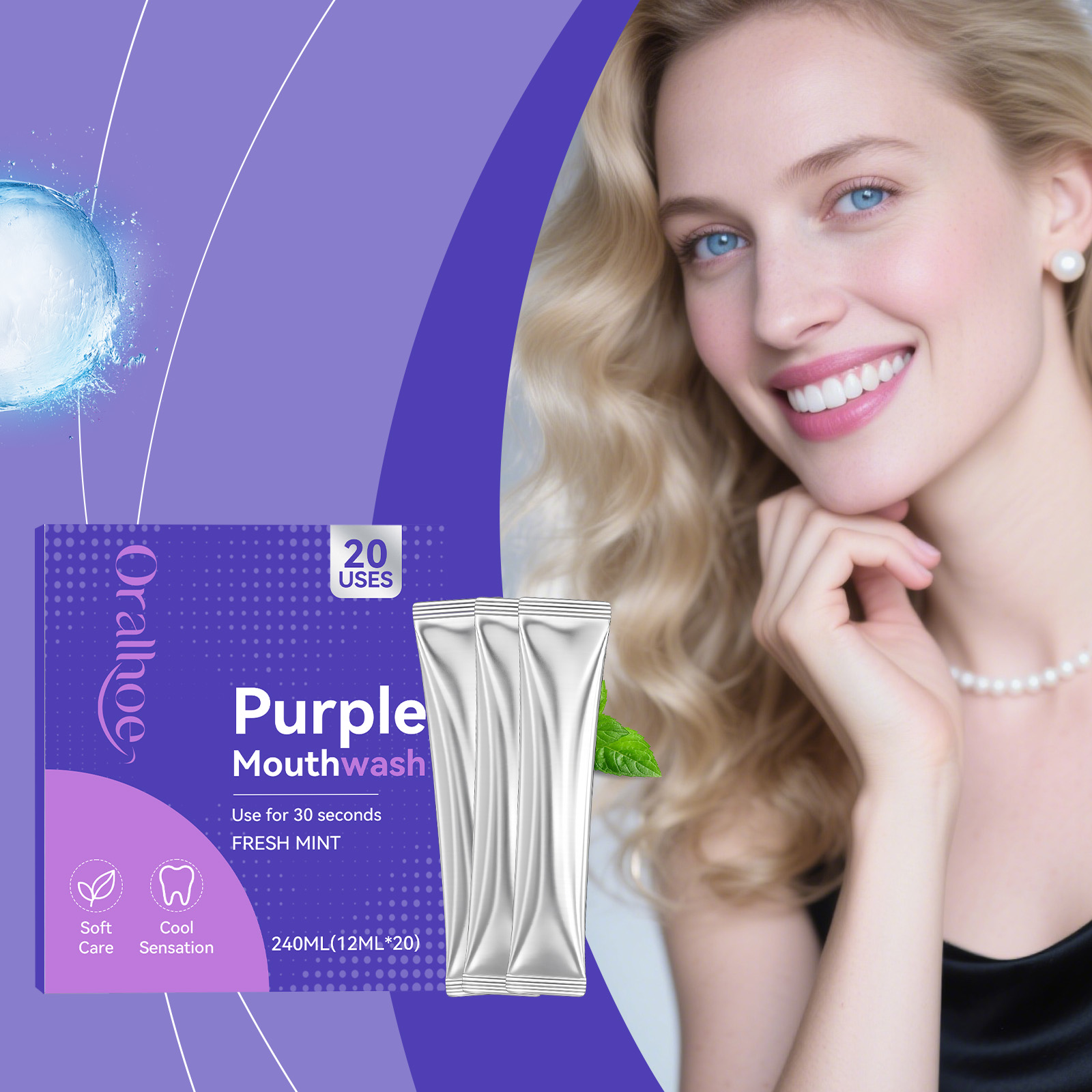 20 unidades de enxaguante buca - Teeth Whitening Mouthwash avaliação e preço